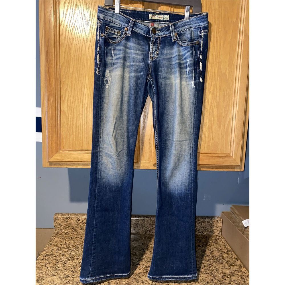The Buckle BKE Denim Women's Sabrina Stretch‎ Faded Bootcut Blue Jeans 27x31.5